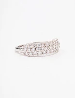 Silver Slim Cubic Zirconia Band Ring