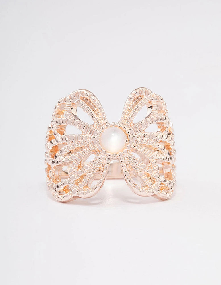 Rose Gold Butterfly Band Ring