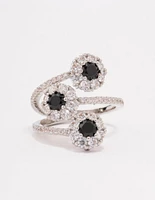 Black Round Triple Tier Ring