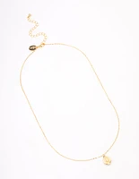 Gold Plated Brass Teardrop Pendant Necklace