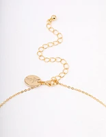 Gold Plated Brass Teardrop Pendant Necklace