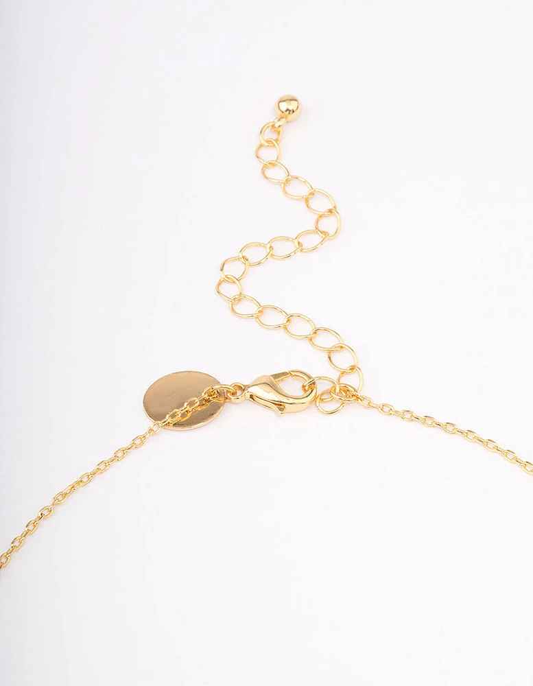 Gold Plated Triangular Pear Drop Necklace