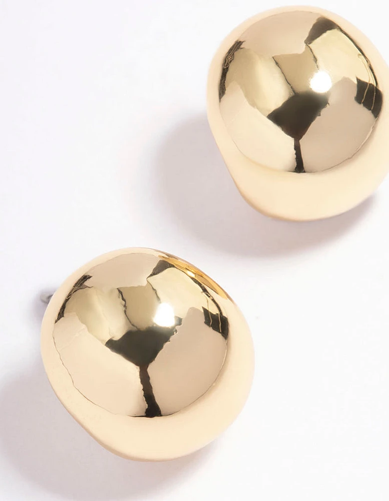 Gold Plated Mini Ball Stud Earrings