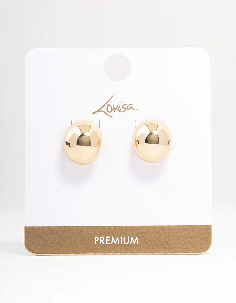 Gold Plated Mini Ball Stud Earrings