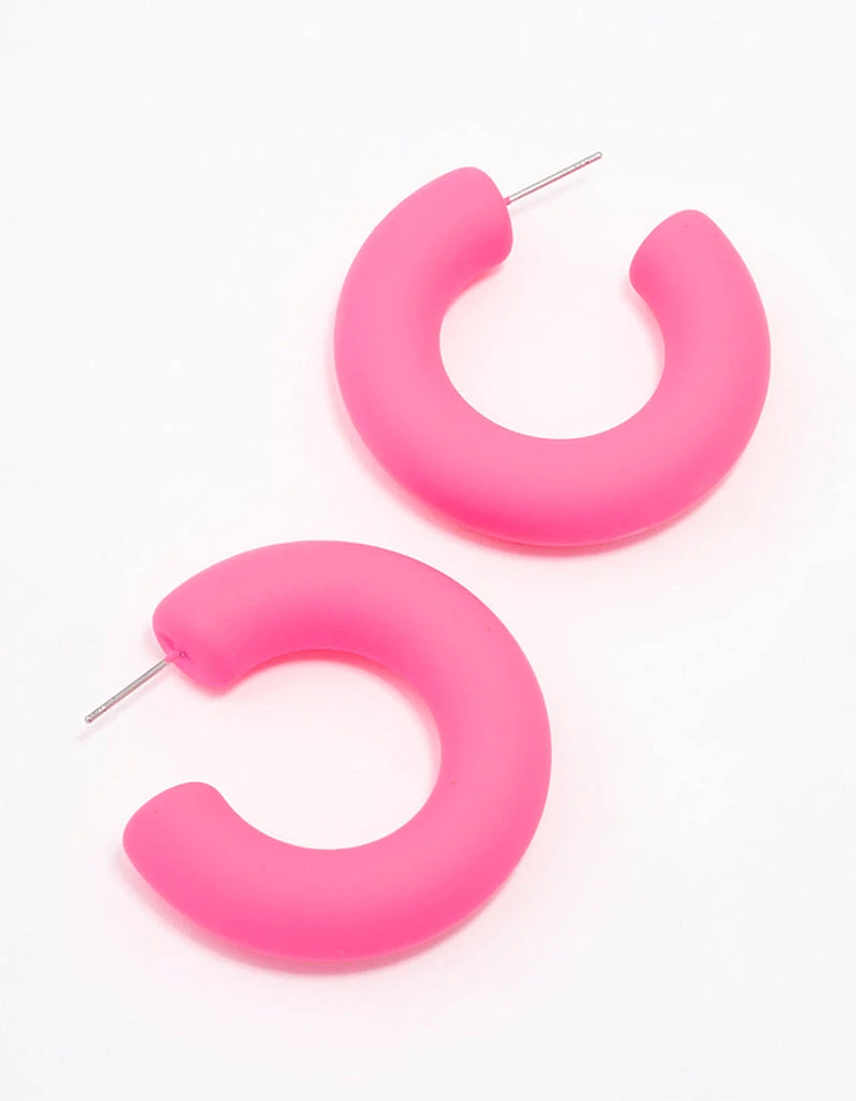 Pink Small Hoop Earrings