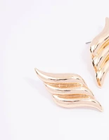 Gold Winged Small Stud Earrings