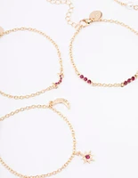 Gold Star Moon Bracelet & Anklet 5-Pack