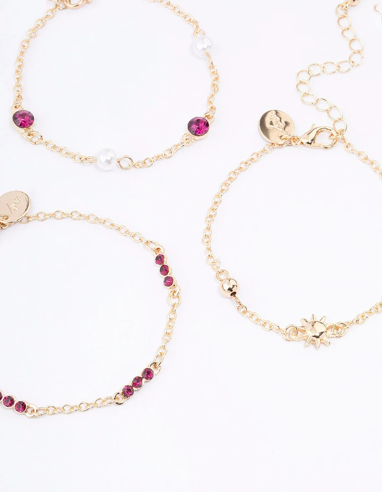 Gold Star Moon Bracelet & Anklet 5-Pack