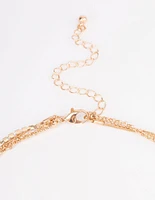 Gold Mixed Chain & Cup Chain Long Necklace