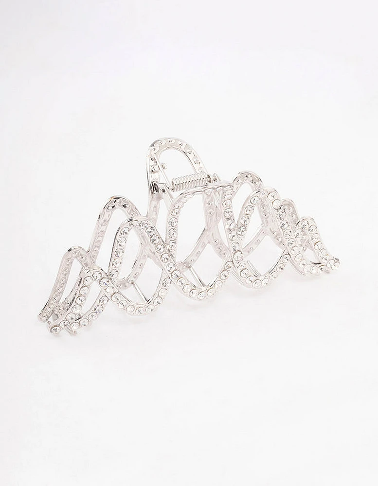 Silver Diamante Infinity Hair Claw Clip