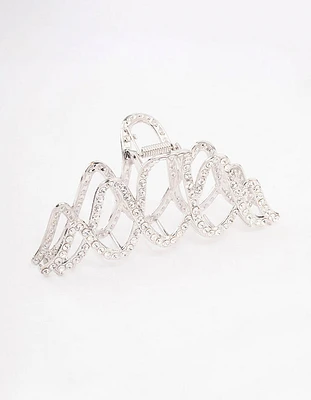 Silver Diamante Infinity Hair Claw Clip