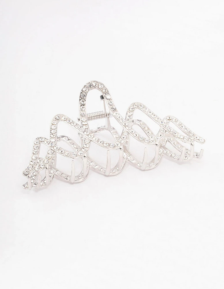 Silver Diamante Infinity Hair Claw Clip