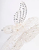 Silver Diamante Butterfly Hair Claw Clip