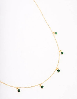 Gold Plated Mini Diamante Necklace