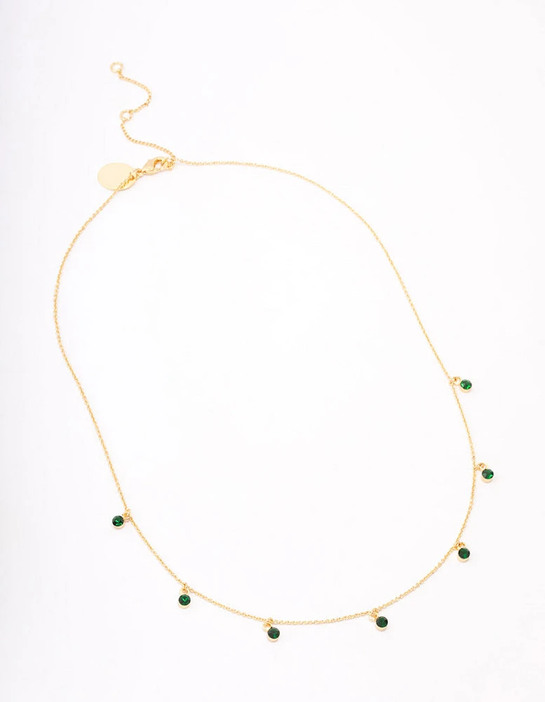 Gold Plated Mini Diamante Necklace