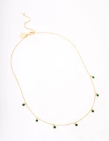 Gold Plated Mini Diamante Necklace