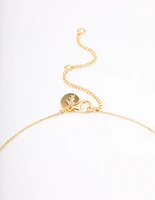 Gold Plated Cubic Zirconia Lariat Y-Shaped Necklace