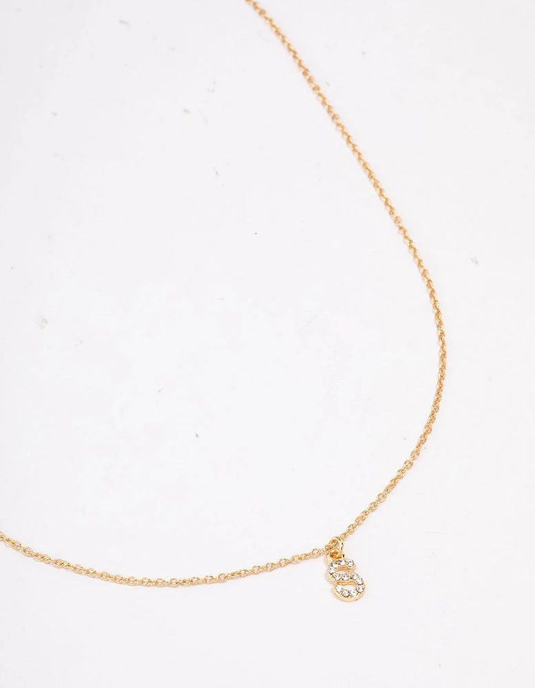 Letter S Gold Plated Initial Pendant Necklace