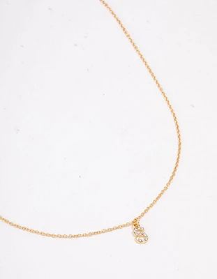 Letter S Gold Plated Initial Pendant Necklace