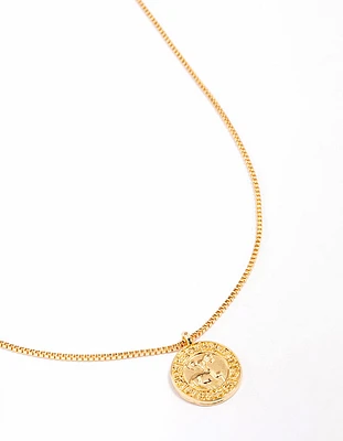 Gold Plated Aries Star Sign Pendant Necklace