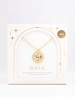 Gold Plated Aries Star Sign Pendant Necklace