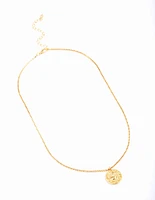 Gold Plated Aries Star Sign Pendant Necklace