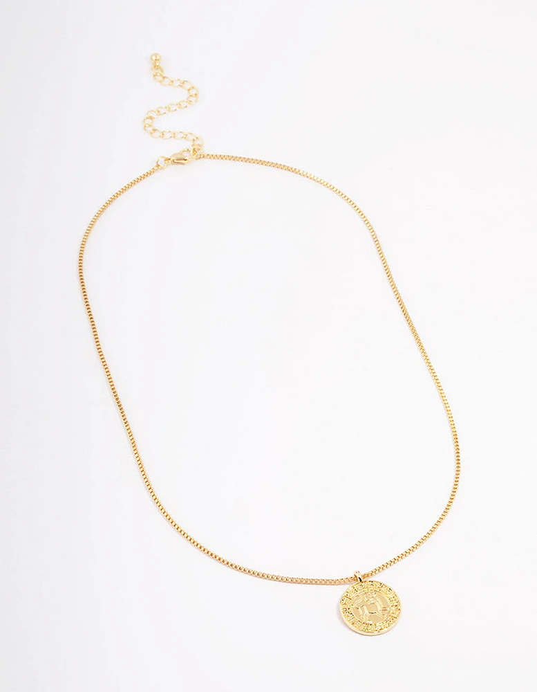 Gold Plated Leo Star Sign Pendant Necklace