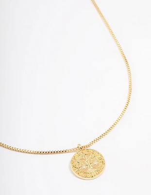 Gold Plated Libra Star Sign Pendant Necklace