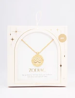 Gold Plated Libra Star Sign Pendant Necklace