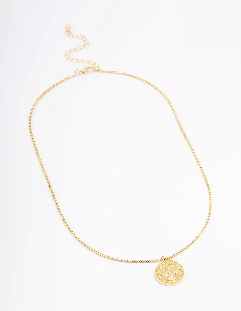 Gold Plated Libra Star Sign Pendant Necklace