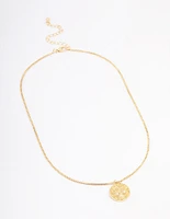 Gold Plated Libra Star Sign Pendant Necklace