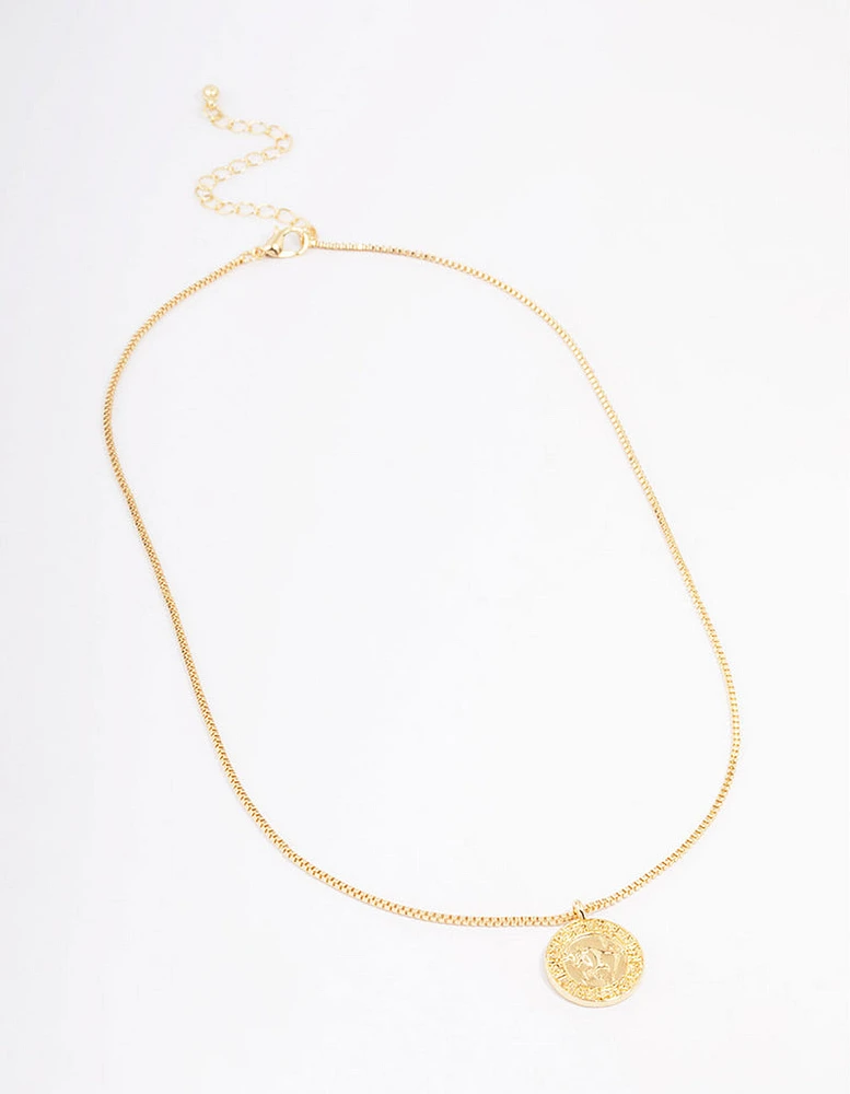 Gold Plated Taurus Star Sign Pendant Necklace