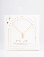 Letter B Gold Plated Initial Pendant Necklace