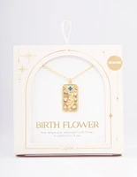 Gold Plated December Birth Month Flower Pendant Necklace