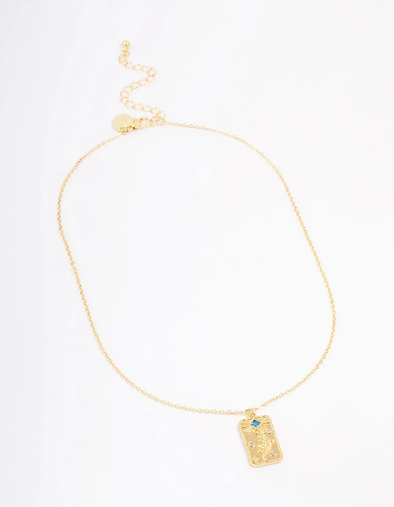 Gold Plated December Birth Month Flower Pendant Necklace