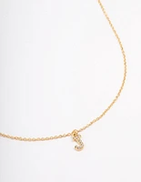 Letter J Gold Plated Initial Pendant Necklace