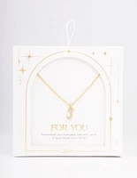 Letter J Gold Plated Initial Pendant Necklace