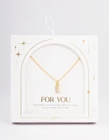 Letter E Gold Plated Initial Pendant Necklace