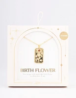 Gold Plated November Birth Month Flower Pendant Necklace