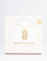 Gold Plated June Birth Month Flower Pendant Necklace