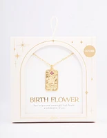 Gold Plated October Birth Month Flower Pendant Necklace