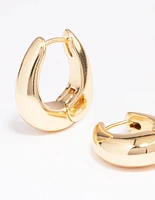 Gold Plated Bold Oval Hoop Earrings