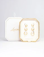 Gold Plated Fine Hoop Earring 3-Pack