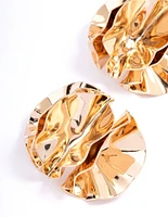 Gold Flower Curve Stud Earrings