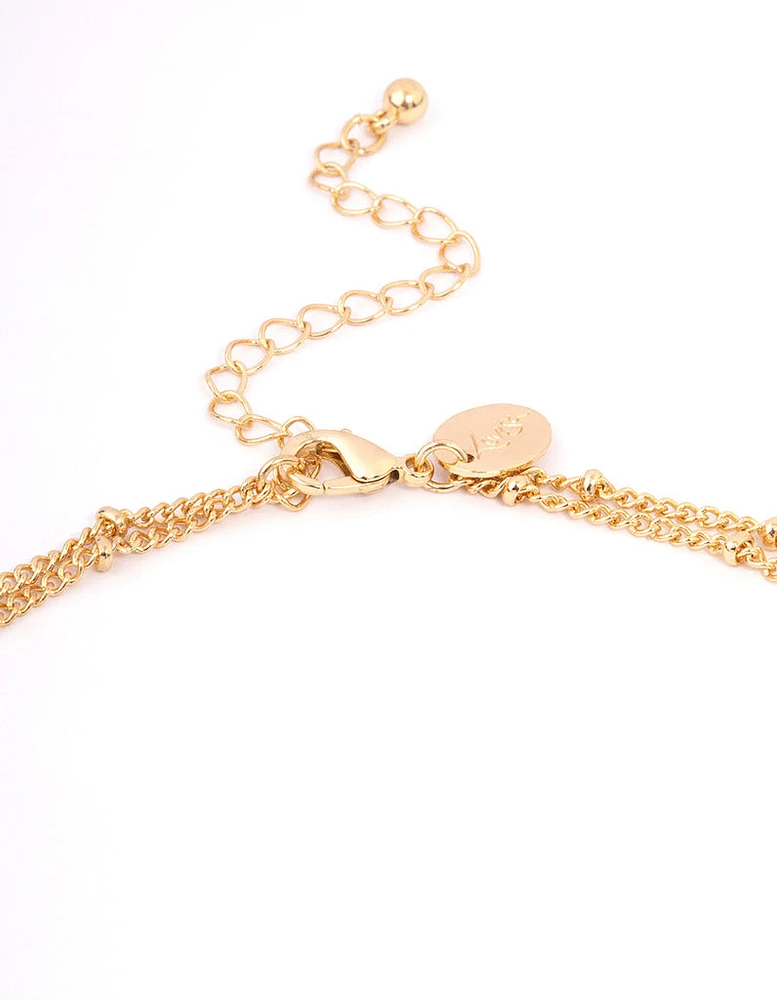 Gold Fine Y-Shape Pearl Long Necklace