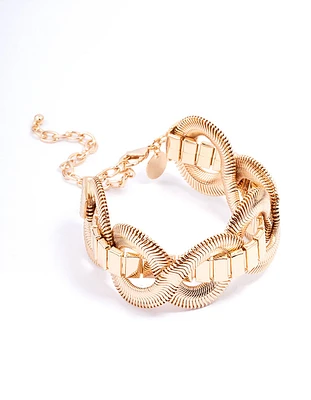 Gold Multi Wrapped Adjustable Bracelet