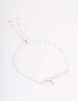 Silver Plated Aquarius Script Bracelet