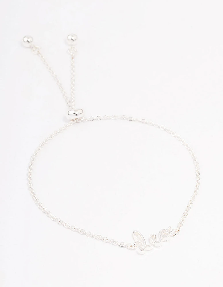 Silver Plated Leo Script Bracelet