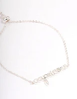 Silver Plated Capricorn Script Bracelet