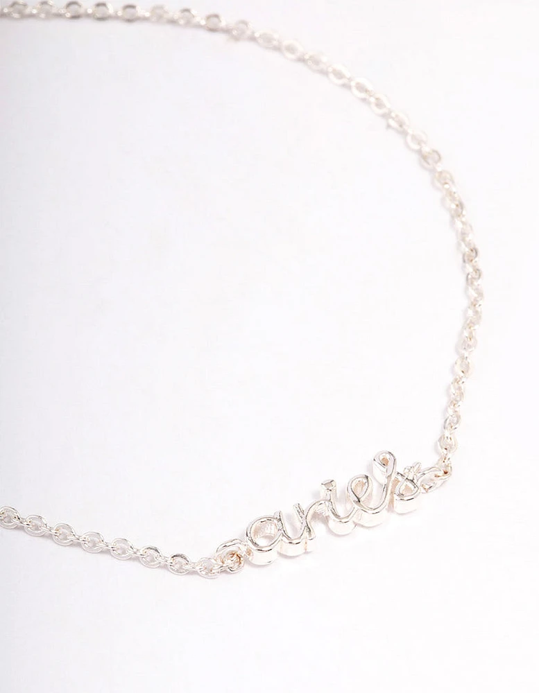 Silver Plated Aries Script Bracelet